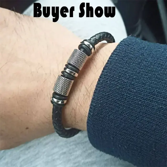 Bracelet en cuir véritable pour Homme