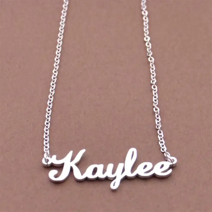 Collier personnalisé en acier inoxydable avec nom personnalisé, bijoux à breloques pour femmes, chaîne de clavicule, pendentif lettre, cadeau de saint valentin