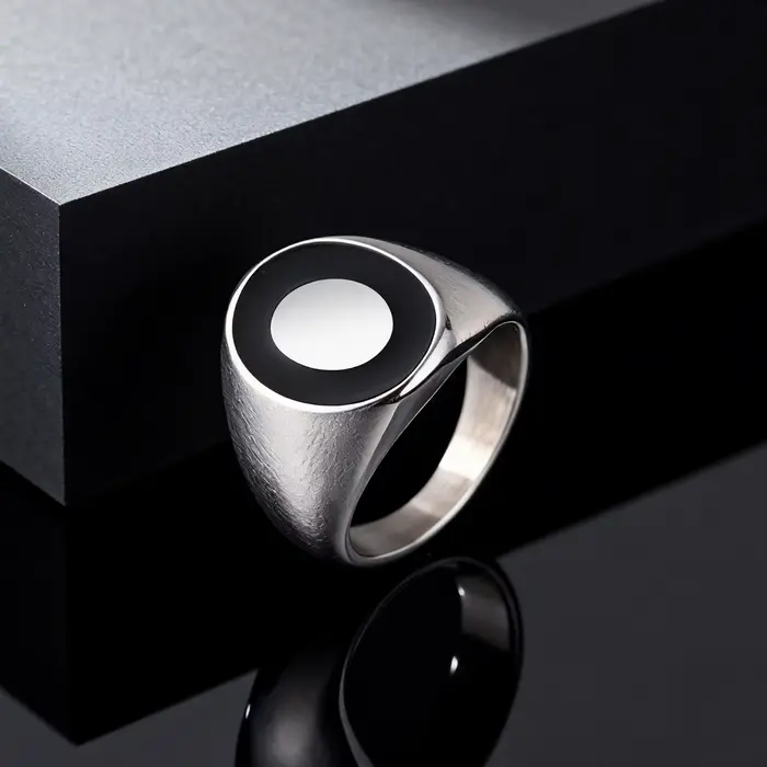 Bague chevalière Simple en acier inoxydable pour hommes, bague épaisse étanche de couleur argent, bijoux de doigt Punk