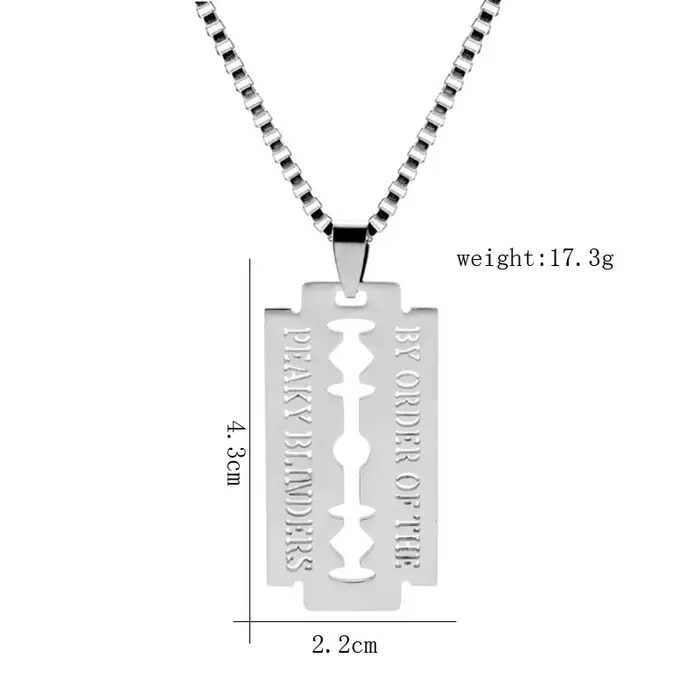 Colliers de lame de rasoir en acier inoxydable, bijoux de film de Style Peaky Blinders, pendentifs d