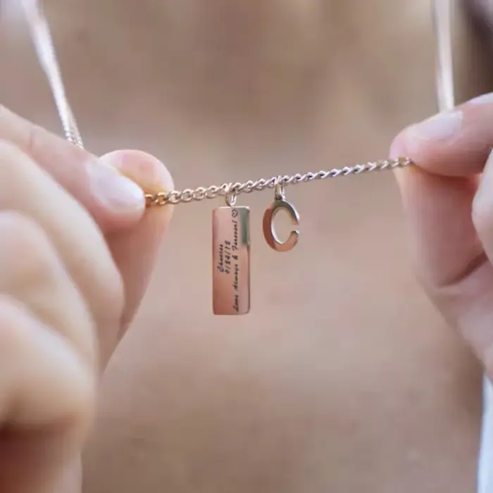 Collier avec nom personnalisé imperméable pour hommes