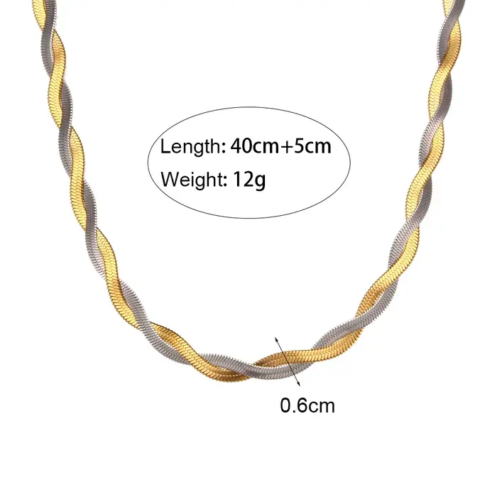 E.B.belle – collier ras du cou tressé en os de poisson pour femme, couleur or et argent, boutique officielle, bijoux en acier inoxydable