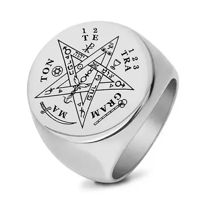 Bague ronde étoile personnalisée pour hommes