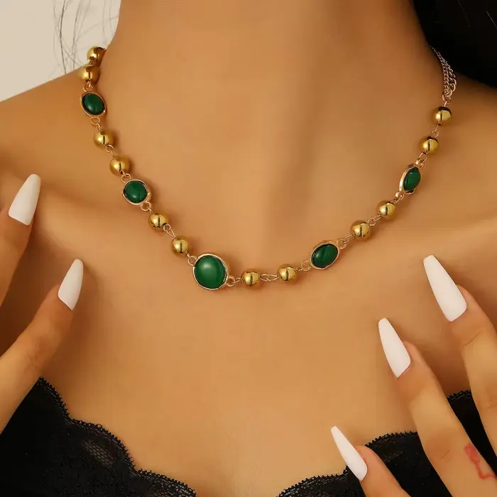 Collier en pierre d'oeil de tigre élégant pour femmes, cadeau pour soirée, mariage et occasions spéciales