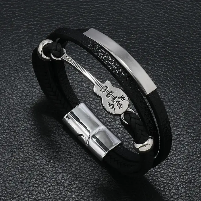 Bracelet en cuir punk pour homme