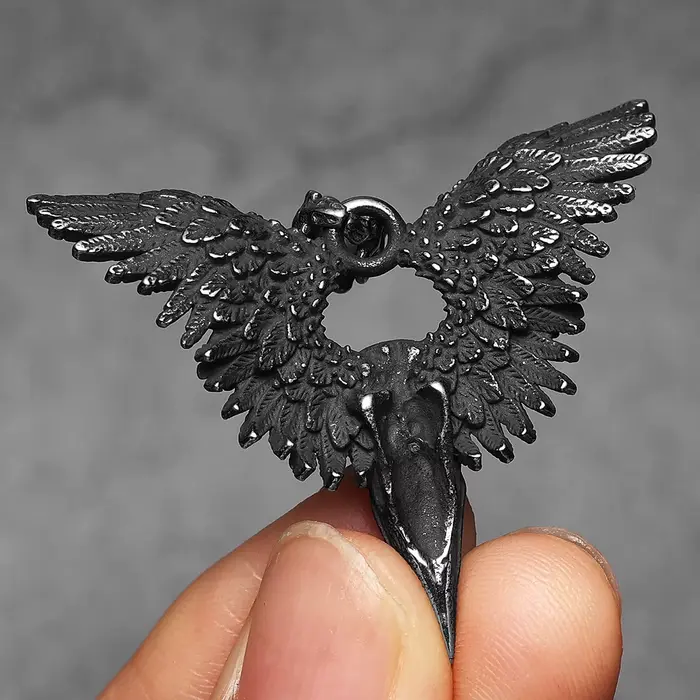 Colliers rétro Viking corbeau pour hommes et femmes