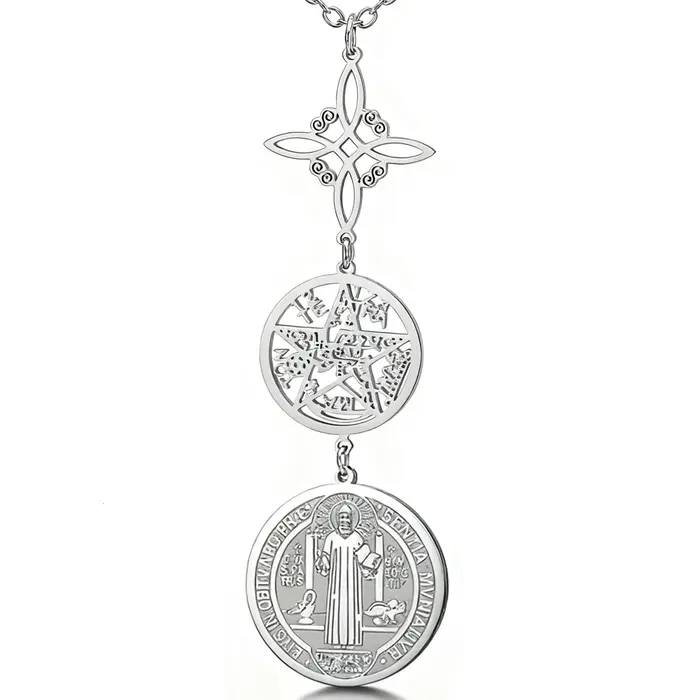 Collier Triple Protection avec nœud de sorcière