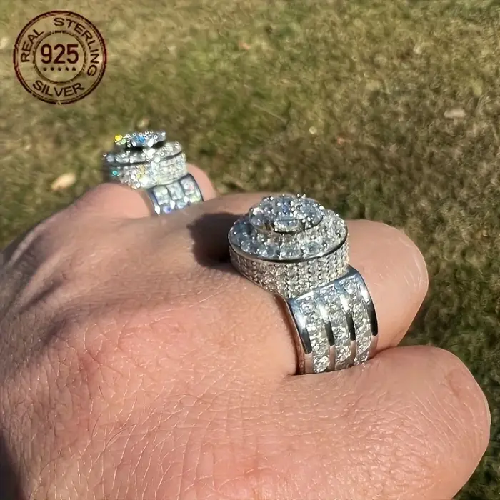 Bagues de luxe en argent Sterling 925 pour hommes