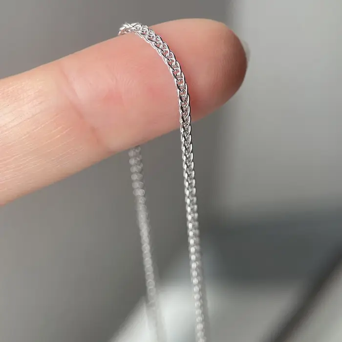 Collier Chaîne Chopin en Argent Sterling 925 de 40 cm et 1,2 mm pour Femmes, Filles et Hommes – Bijo