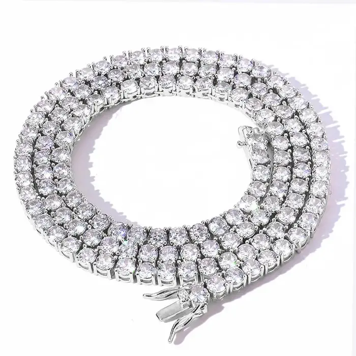 Collier chaîne de Tennis pour homme et femme, bijou scintillant avec pierres de zircone cubique 5A, idéal pour les occasions spéciales et le style hiphop rock