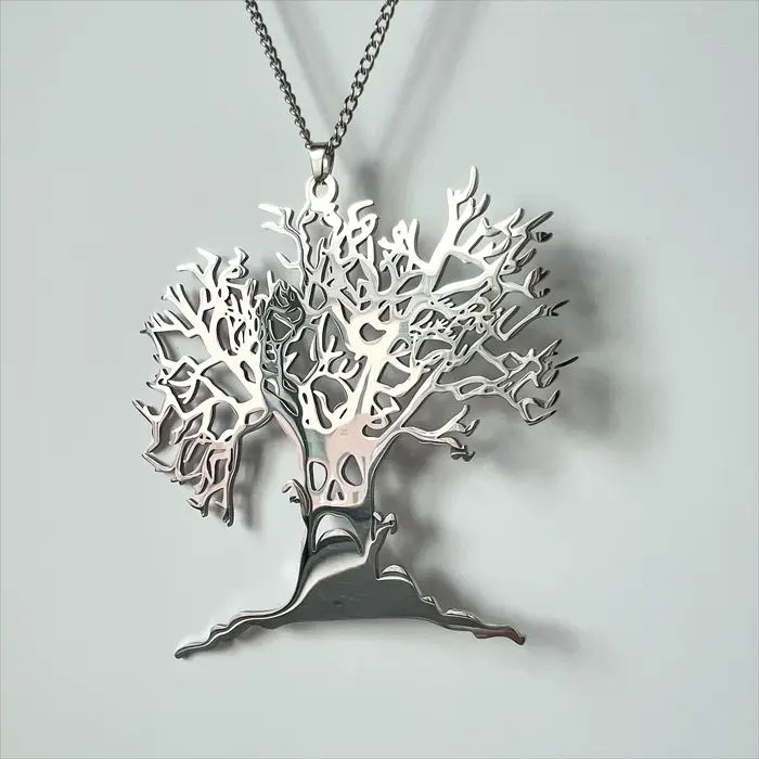 Collier Arbre Effrayant en Acier Inoxydable Gothique pour Hommes et Femmes Occasions Spéciales Halloween Nouvelle Collection 2025