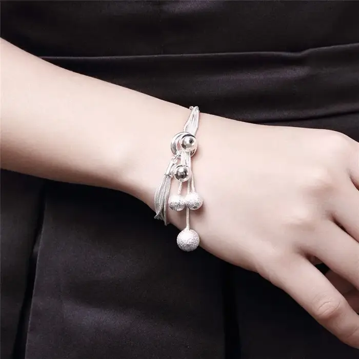 Ensemble de bijoux de créateur en argent sterling 925 avec pampilles et perles