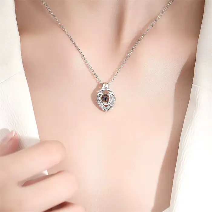 Collier coeur personnalisé avec photo à l'intérieur