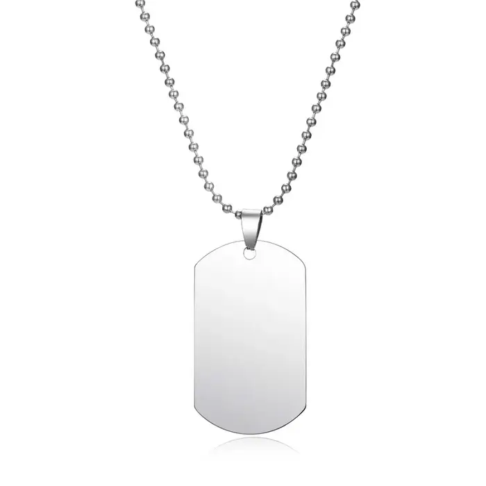 Collier militaire plaqué argent avec pendentif géométrique pour homme et femme, idéal pour les occasions spéciales et les cadeaux de remerciement