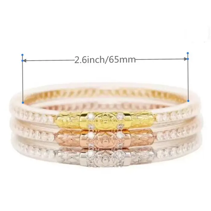 3 pièces/ensemble strass cristal bracelets bénisse tibétaine Temple bouddha fille Bracelet paillettes gelée bracelets Bracelet pour femmes bijoux