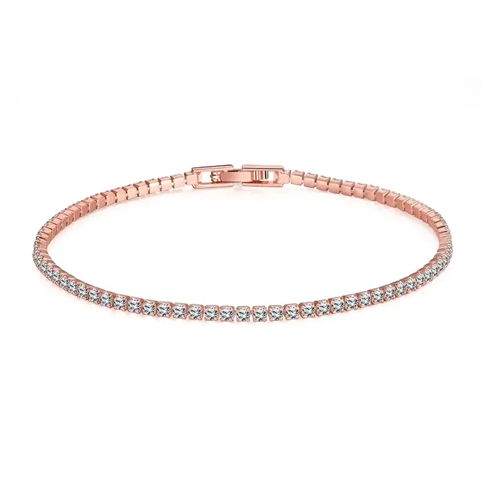 Bijoux en argent Sterling 925, Bracelet de Tennis de 16cm à 19cm, zircone de 2mm, cadeau d'anniversaire, Bracelet en argent Sterling véritable