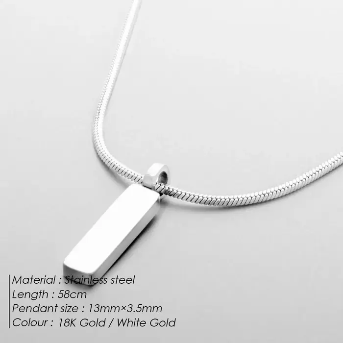 ELANDIS – collier avec pendentif carré pour hommes