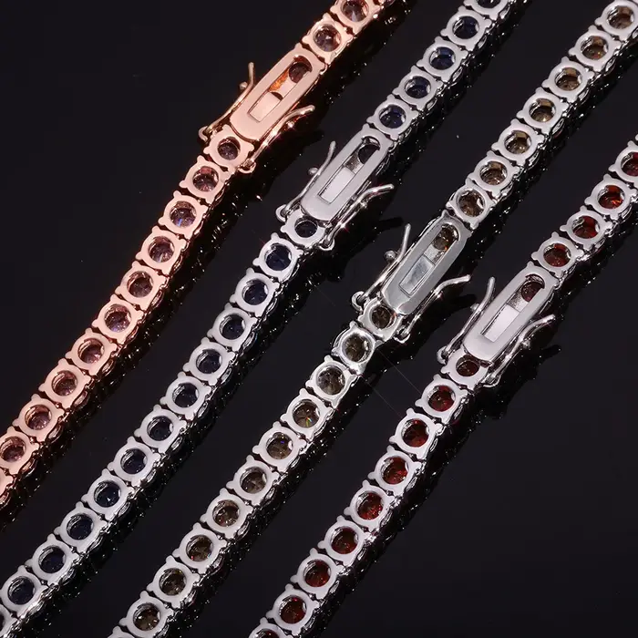 Collier de Tennis Hip Hop ESKEEM en Métal avec Pierres Brillantes pour Hommes et Femmes Occasions Spéciales Sorties Soirées