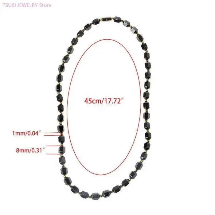 Collier en hématite noire naturelle pour homme et femme, collier thérapie magnétique, bijou de qualité pour les occasions spéciales et le bien-être