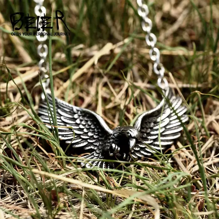 Beier Acier Inoxydable Féroce ElaurAnimal Pendentif JONecklace Mode hommes Bijoux BP8-565
