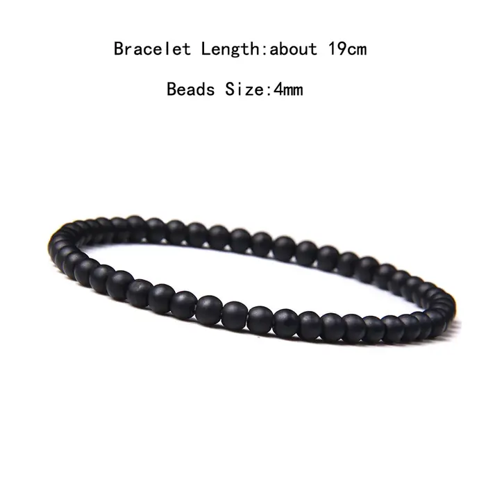 Bracelet de perles en pierre naturelle d'agate de Quartz de 4mm