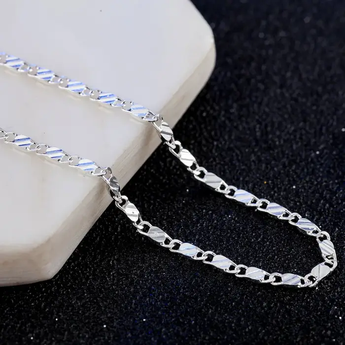 Collier rempli d'or 18 carats en argent 925 pour femmes et hommes