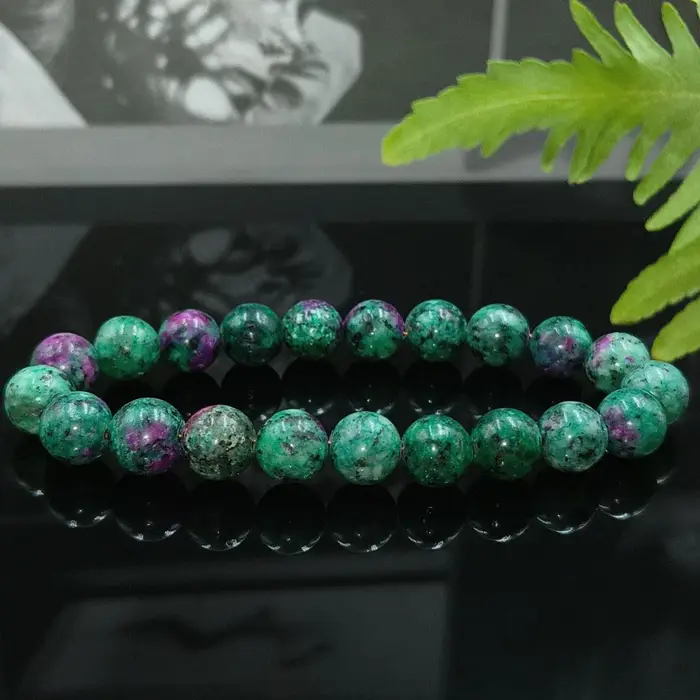 8MM naturel épidote Zoisite pierre perle Bracelet Homme Quartz lave oeil de tigre