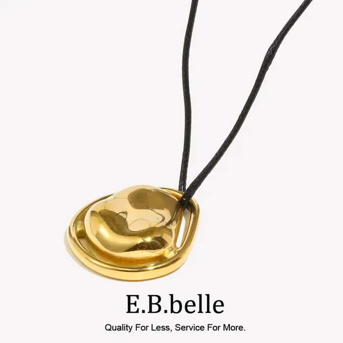 E.B.belle – collier avec pendentif en pierre de météorite Double couche