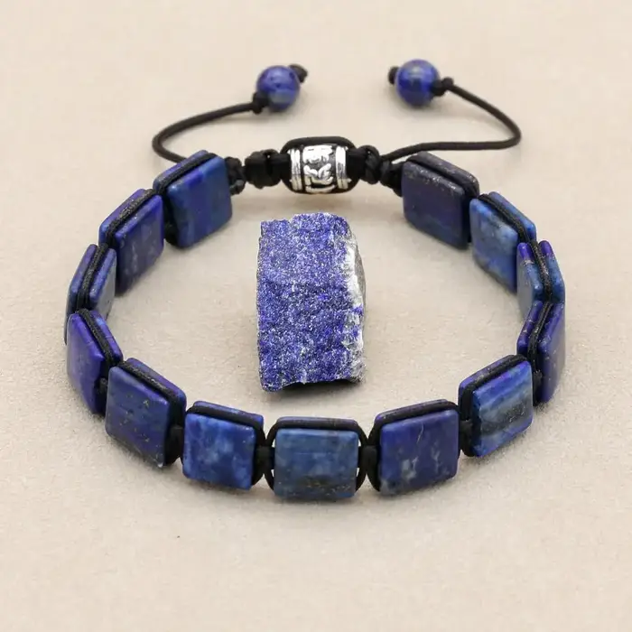 Bracelet tressé en pierre naturelle Lapis Lazuli NEIPO bohème pour hommes et femmes ajustable à offrir pour diverses occasions spéciales
