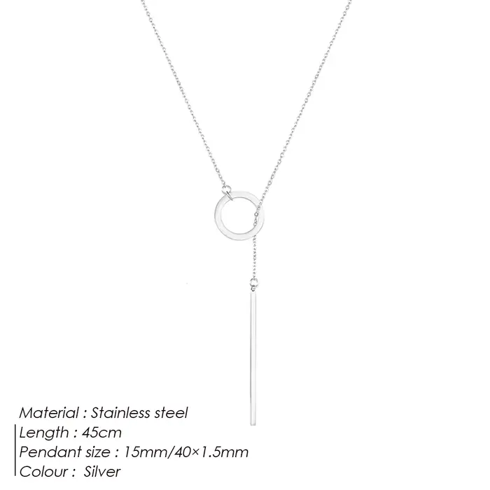 Collier pendentif minimaliste EManco en forme de tige ronde
