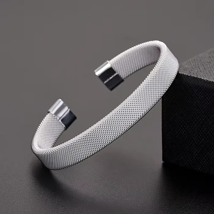 Bracelet fin en argent regardé 925 pour hommes et femmes, haute qualité, maille en argent, bracelet solide pour femme, bijoux jonc, manchette à breloques, mode