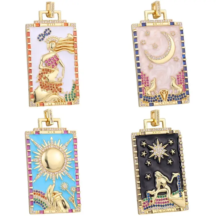 Juya-Pendentif en émail plaqué or 18 carats