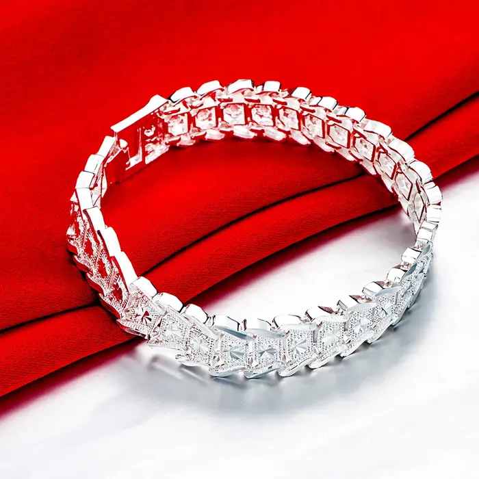 Nouveaux Bracelets en argent sterling 925 pour hommes, chaîne noble classique, mode, fête de mariage