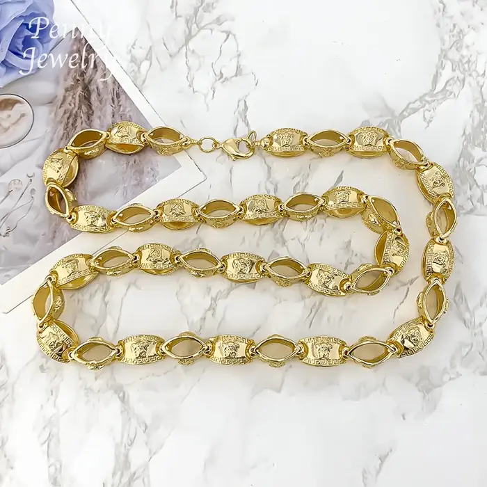 Collier long doré de 29 pouces