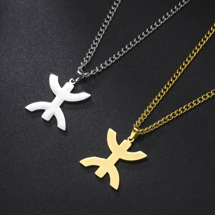 Collier avec pendentif berbère en acier inoxydable symbole Yaz femme traditionnelle cadeau spécial