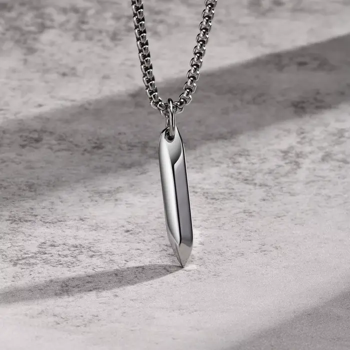 Collier pendentif style ongle homme acier inoxydable hexagonal géométrique hip hop punk cadeau de fête pour homme occassions spéciales