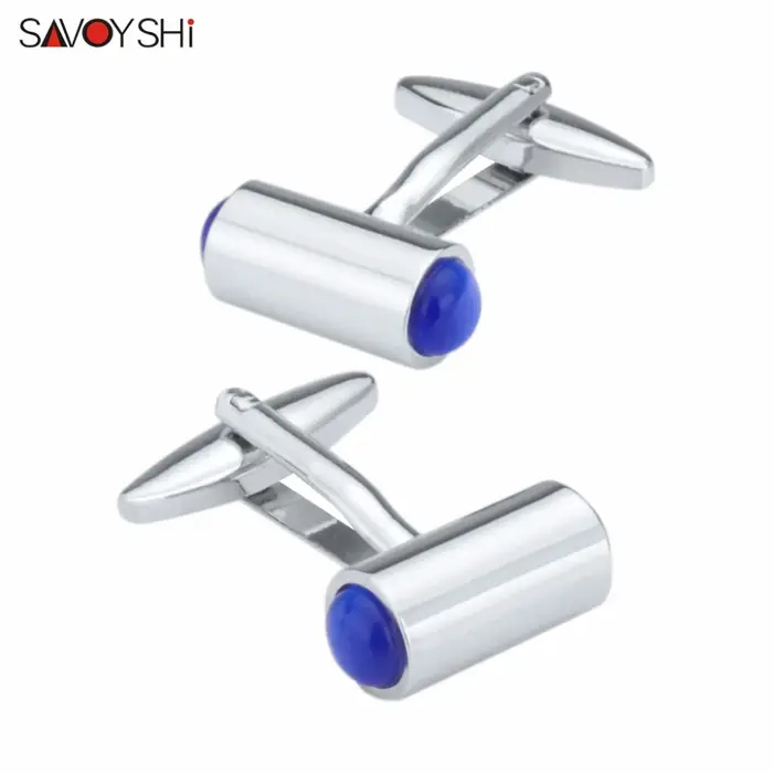 Boutons de manchette en opale bleue élégants pour hommes style moderne bijoux à la mode occasions spéciales