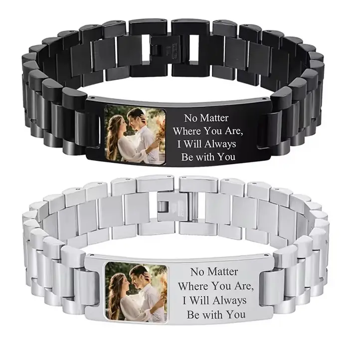Bracelet personnalisé avec photo pour homme