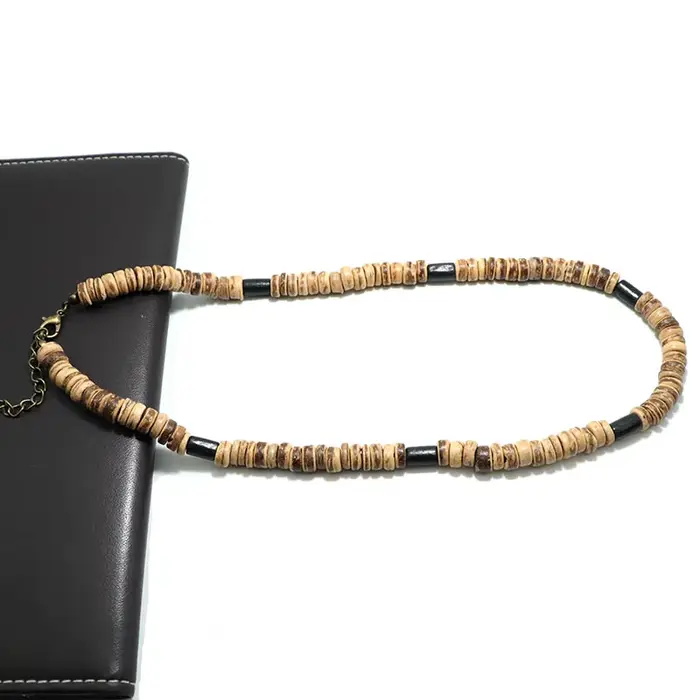 Nouveau collier Unique en coquille de noix de coco naturelle pour hommes
