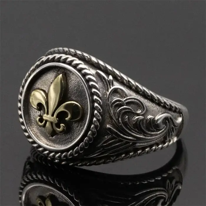 Bague antique en argent regardé 925 pour hommes
