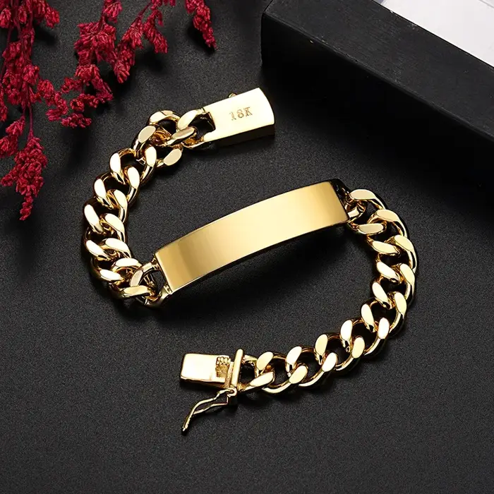 Bracelet en or 18 carats style hip-hop rock pour homme et femme occasion spéciale soirée mariage cadeau de fête noël