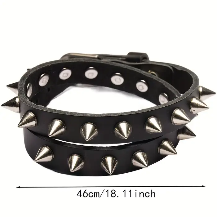 Bracelet en cuir fait main pour homme, style moto, à double rangée de rivets, idéal pour un usage quotidien, accessoire de mode
