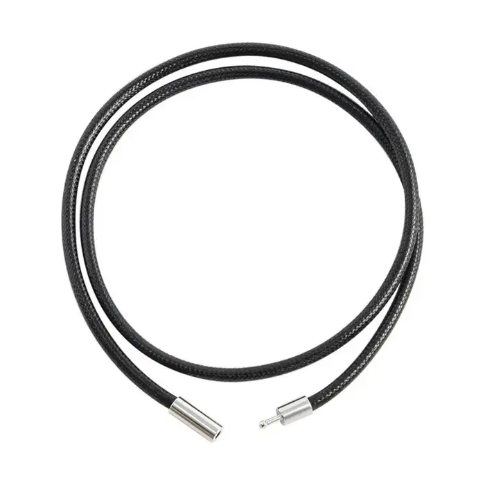 Collier en corde de cuir noir 45cm