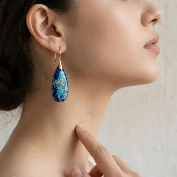 Boucles d'oreilles de luxe en pierre impériale