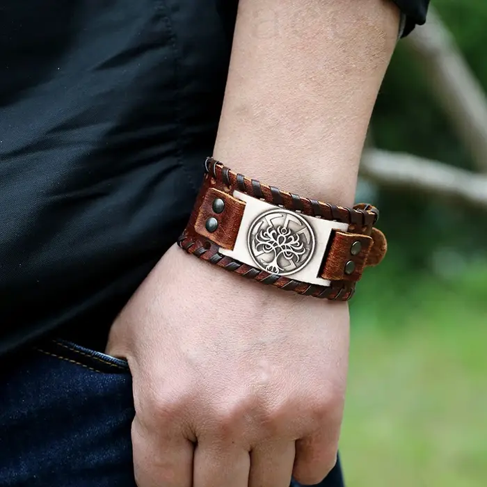 Bracelet Viking en cuir pour hommes