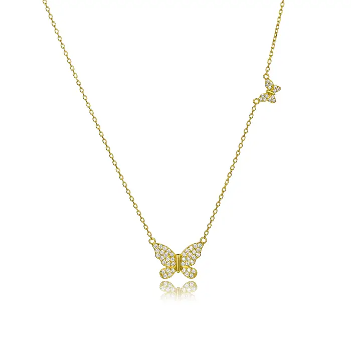 VEWANT – collier avec pendentif deux papillons en argent Sterling 925
