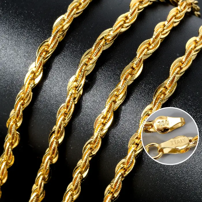 Collier plaqué or 18 carats pour homme et femme