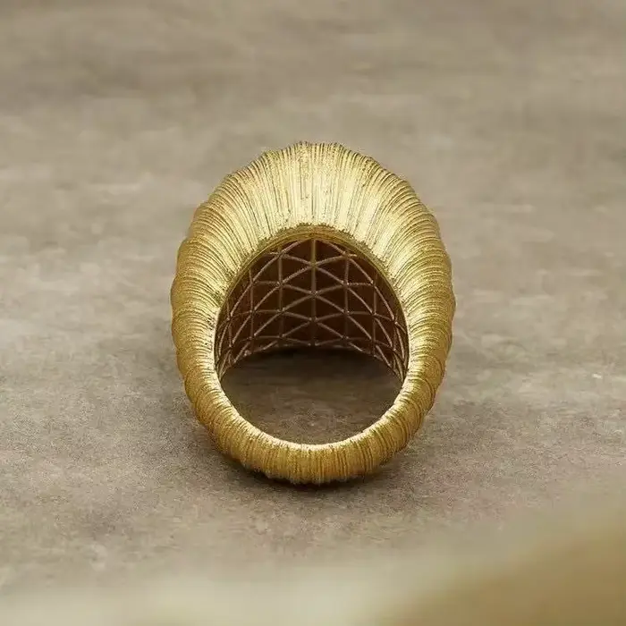 Bague artisanale élégante en tissage doré, Style Simple et à la mode, accessoire de bijoux rond en forme d'œuf, recommandé par les clients
