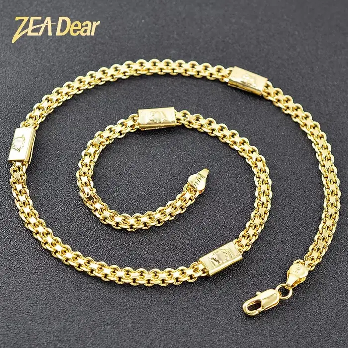 Collier plaqué or 18 carats pour hommes et femmes