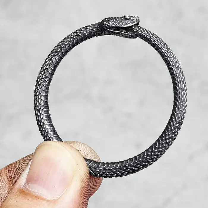 Ouroboros – pendentif serpent pour hommes, collier Simple, chaîne Python en acier inoxydable 316L, Punk Rock, fête pour ami, bijoux masculins, meilleur cadeau